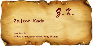 Zajzon Kada névjegykártya